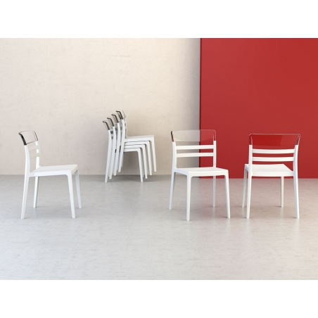 Moon white&transparent polypropylene chair Siesta