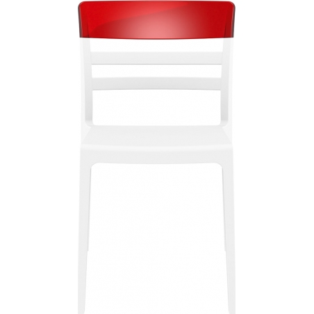 Krzesło z tworzywa Moon Biały z czerwonym przeźroczystym Siesta