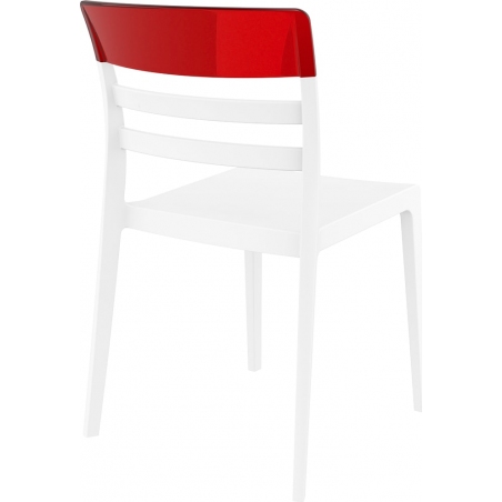 Moon white&red transparent polypropylene chair Siesta