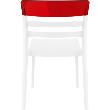 Moon white&red transparent polypropylene chair Siesta