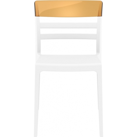 Krzesło z tworzywa Moon Biały z bursztynowym przeźroczystym Siesta