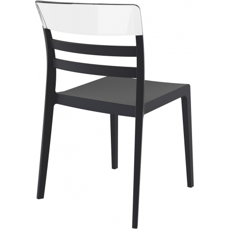 Krzesło z tworzywa Moon Czarny z przeźroczystym Siesta