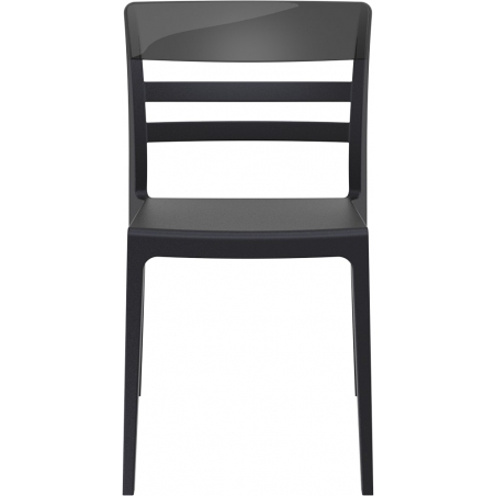 Moon black&black transparent polypropylene chair Siesta