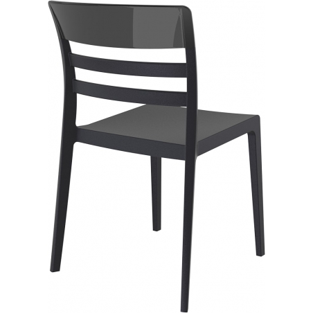 Krzesło z tworzywa Moon Czarny z czarnym przeźroczystym Siesta