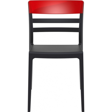 Krzesło z tworzywa Moon Czarny z czerwonym przeźroczystym Siesta