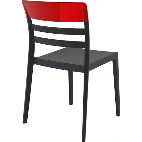 Moon black&red transparent polypropylene chair Siesta