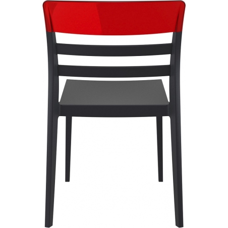 Krzesło z tworzywa Moon Czarny z czerwonym przeźroczystym Siesta