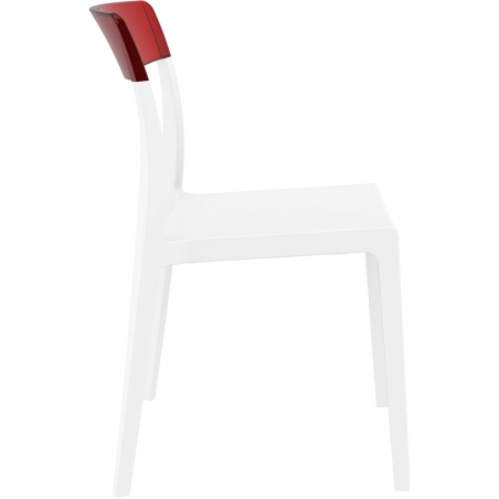 Flash white&red transparent polypropylene chair Siesta