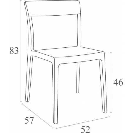 Flash white&red transparent polypropylene chair Siesta