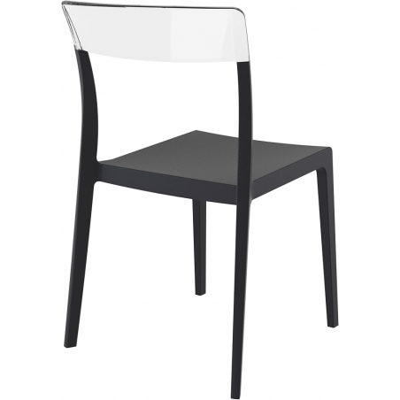Flash black&transparent polypropylene chair Siesta