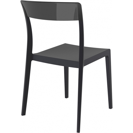 Flash black&black transparent polypropylene chair Siesta