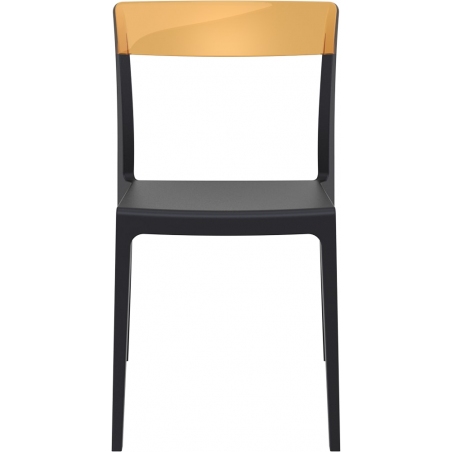 Krzesło z tworzywa Flash Czarny z bursztynowym przeźroczystym Siesta
