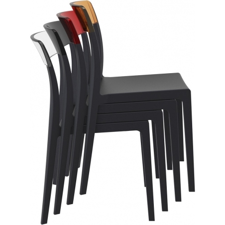Flash black&amber transparent polypropylene chair Siesta