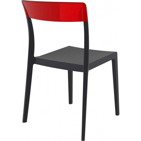 Flash black&red transparent polypropylene chair Siesta