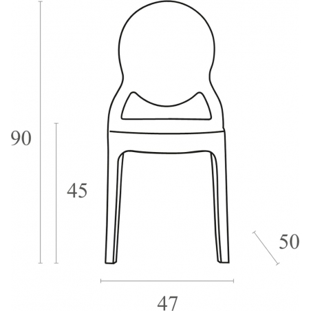 Krzesło z tworzywa Elizabeth Bursztynowy przeźroczysty Siesta