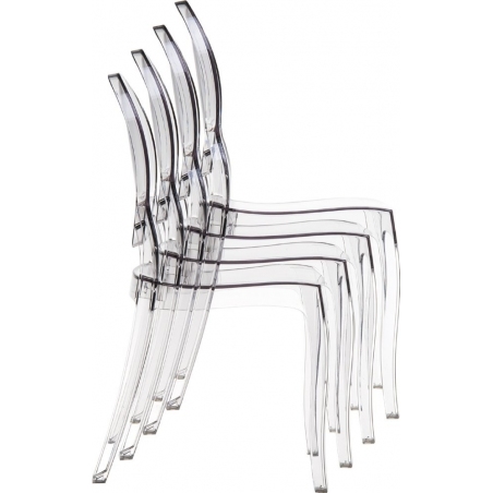 Krzesło z tworzywa Elizabeth Czarny przeźroczysty Siesta