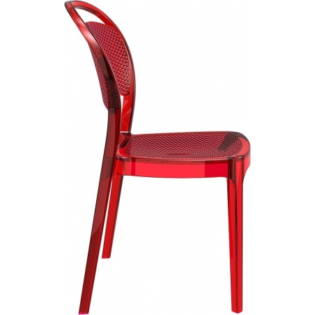 Krzesło z tworzywa Bee Czerwony przeźroczysty Siesta