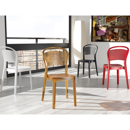 Krzesło z tworzywa Bee Czerwony przeźroczysty Siesta