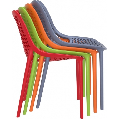 Air black plastic openwork chair Siesta