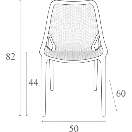 Krzesło ażurowe z tworzywa Air Czarne Siesta