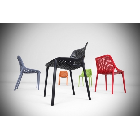 Air graphite openwork modern chair Siesta