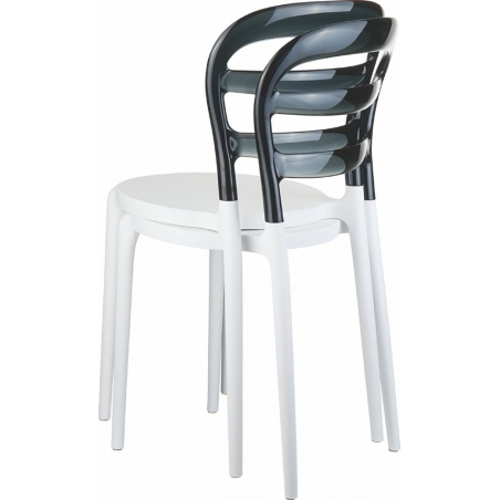 Krzesło z tworzywa Miss Bibi Grey z przeźroczystym Siesta