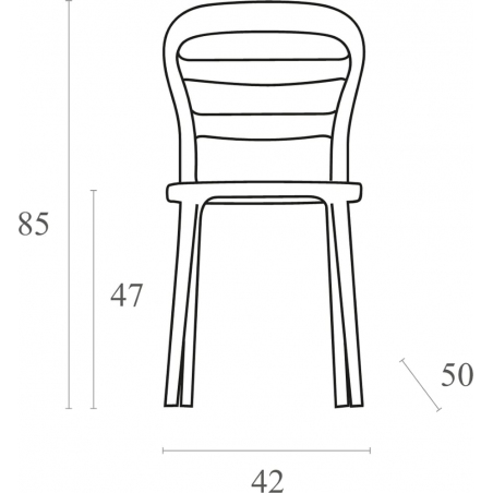 Krzesło z tworzywa Miss Bibi White Biały z przeźroczystym Siesta
