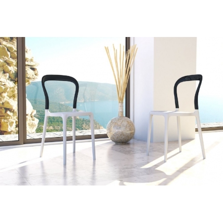 Krzesło z tworzywa Bobo Grey z szarym przeźroczystym Siesta