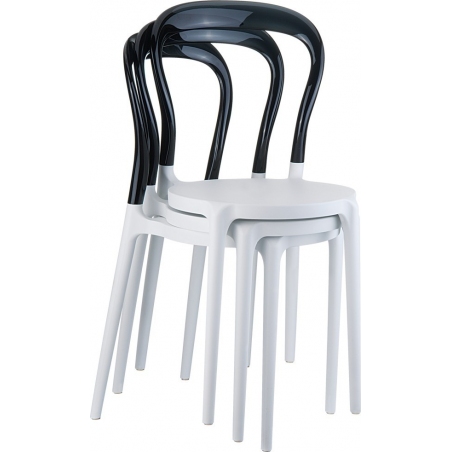 Krzesło z tworzywa Bobo Black Czarny z czarnym przeźroczystym Siesta
