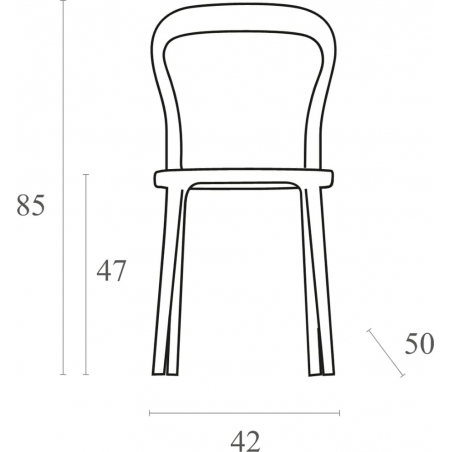 Krzesło z tworzywa Bobo White Biały z czarnym przeźroczystym Siesta