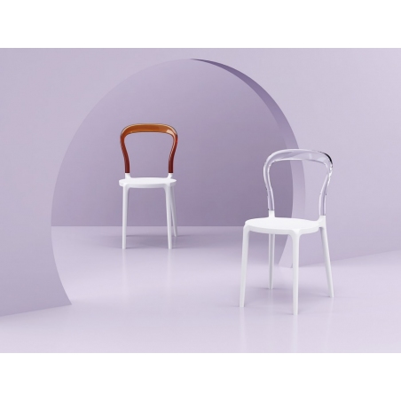 Krzesło z tworzywa Bobo White Biały z przeźroczystym Siesta