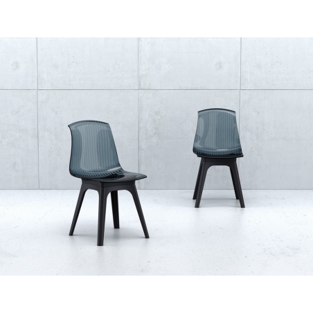 Krzesło z tworzywa Allegra Czarny przeźroczysty Siesta