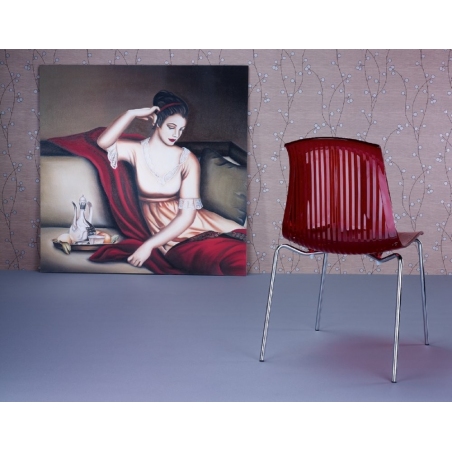 Allegra red transparent plastic chair Siesta