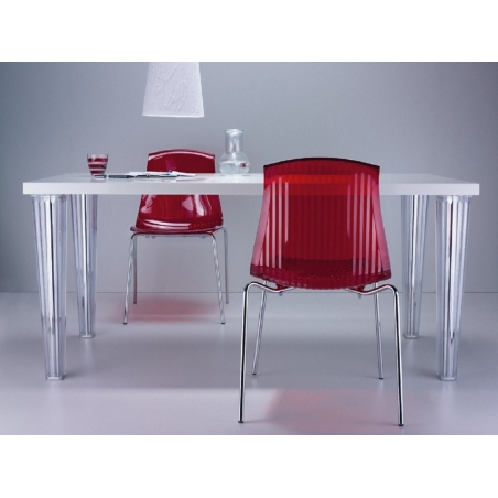 Allegra red transparent plastic chair Siesta