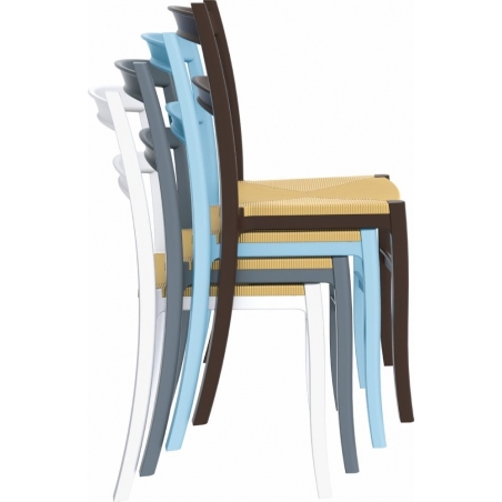 Krzesło ogrodowe plastikowe Tiffany S Brązowe Siesta