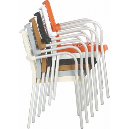 Bella orange garden chair with armrests Siesta