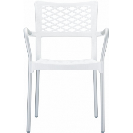 Bella white garden chair with armrests Siesta