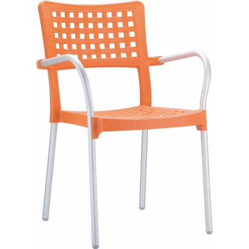 Gala orange garden chair with armrests Siesta