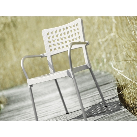 Krzesło ogrodowe z podłokietnikami Gala Armchair Białe Siesta