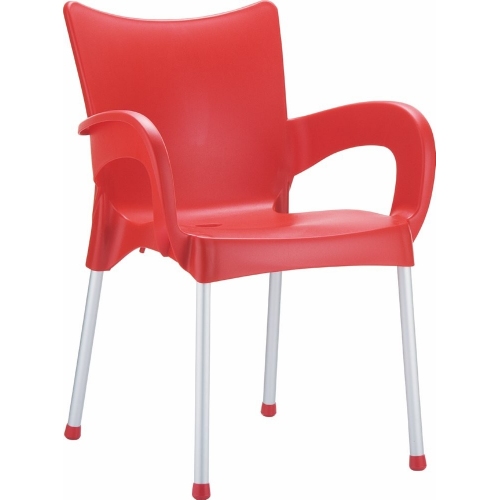 Romeo red garden chair with armrests Siesta
