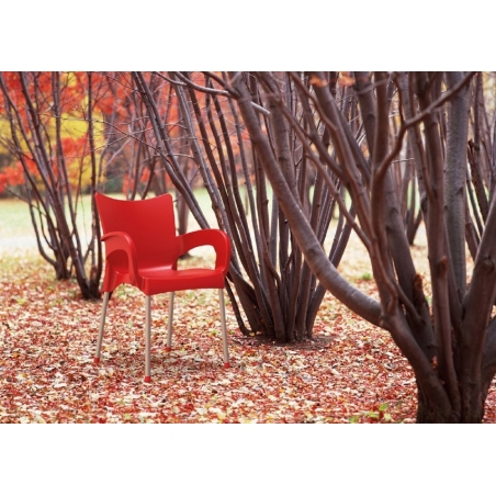 Romeo red garden chair with armrests Siesta