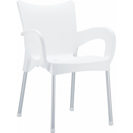 Romeo white garden chair with armrests Siesta
