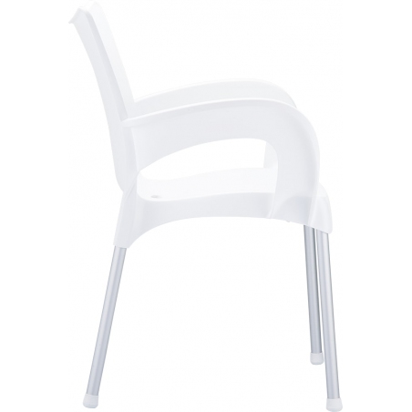 Romeo white garden chair with armrests Siesta