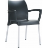 Dolce black garden chair with armrests Siesta