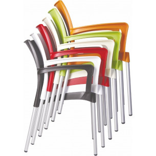 Stylowe Krzesło ogrodowe z podłokietnikami Dolce Armchair Zielone Siesta na taras i do restuaracji. 2