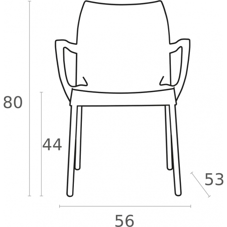 Dolce orange garden chair with armrests Siesta
