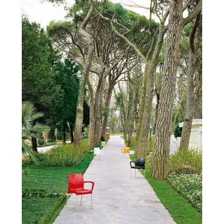 Dolce red garden chair with armrests Siesta