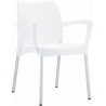 Dolce white garden chair with armrests Siesta