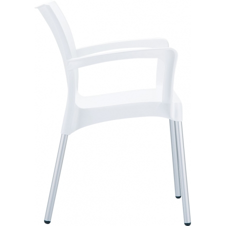 Dolce white garden chair with armrests Siesta