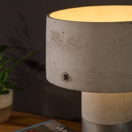 Industrialna Lampa betonowa stołowa Talma LotfLight Szara LoftLight do salonu.